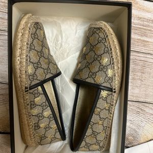 $480 Gucci GG Supreme Canvas Espadrille Size 38.5